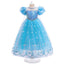 Frozen 2 Elsa Princess Dress Purple Bubble Sleeves Pearl Mesh Girls' Cosplay Dress Performance Dress - Korvel