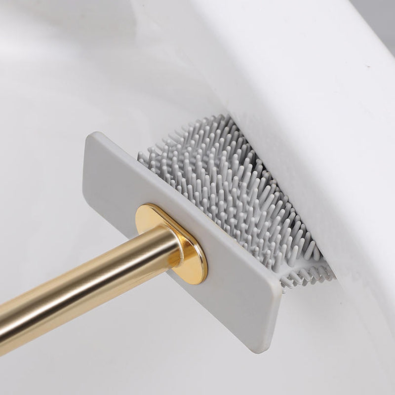 Luxury Toilet Brush Wall Mounted Holder Silicone Flat Head Cleaning Brush Corner Gap Cleaner - Korvel