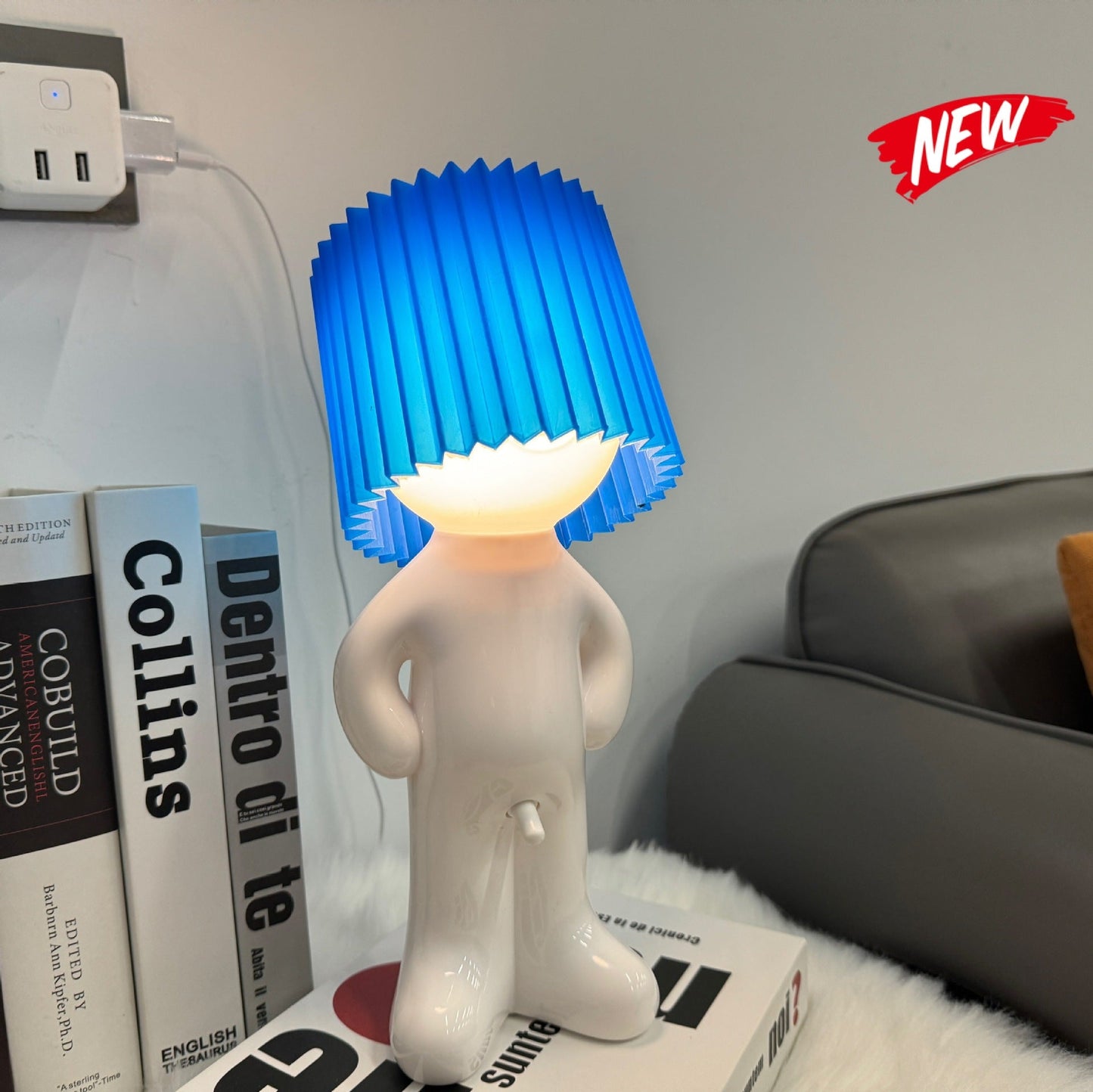 USB plug-in creative MR P shy desk lamp a little shy boy naughty night light without plug - Korvel