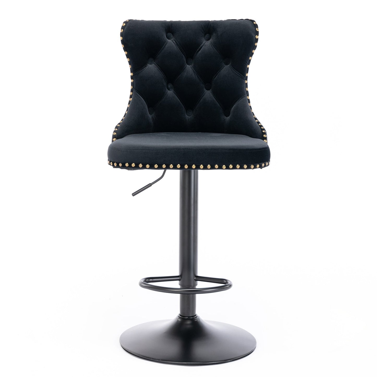 Black,Set of 225-33 Inch,17.7 inch base, Modern Upholstered Bar Stools with Backs Comfortable Tufted for Home Pub and Kitchen - Korvel
