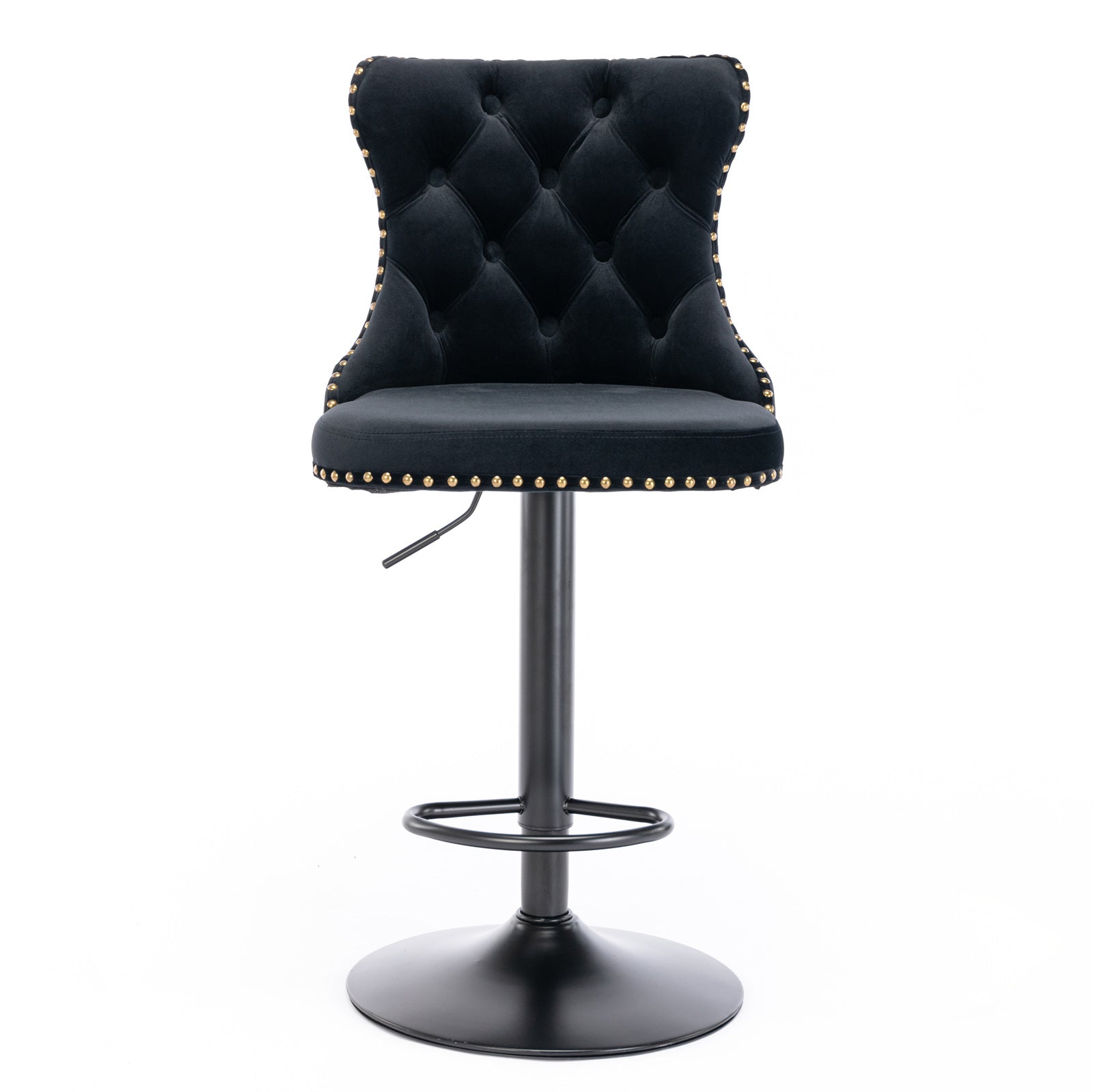 Black,Set of 225-33 Inch,17.7 inch base, Modern Upholstered Bar Stools with Backs Comfortable Tufted for Home Pub and Kitchen - Korvel