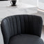 A set of 2 gray rotating bar stools - high backrest, adjustable, with elegant metal backrest decoration - Korvel