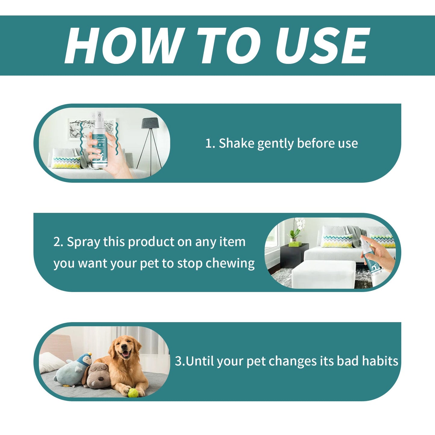 Spray correctif à mâcher premium pour animaux de compagnie