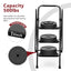 Four step ladder, lightweight folding four step stool, wide anti slip pedal and safety handle, sturdy steel ladder - Korvel