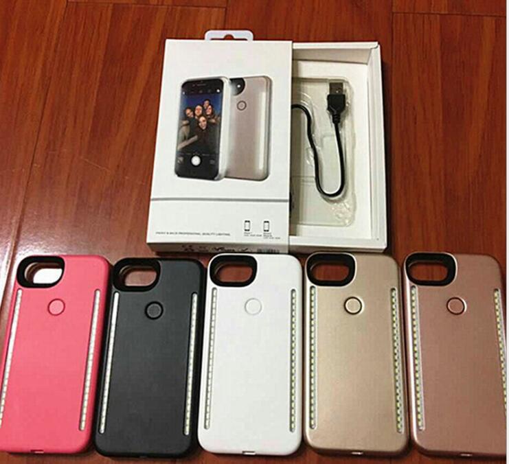 Light Up Duo Case for iPhone X SE 6 7 8 Plus Selfie Luminous Cover with Retail Package - Korvel