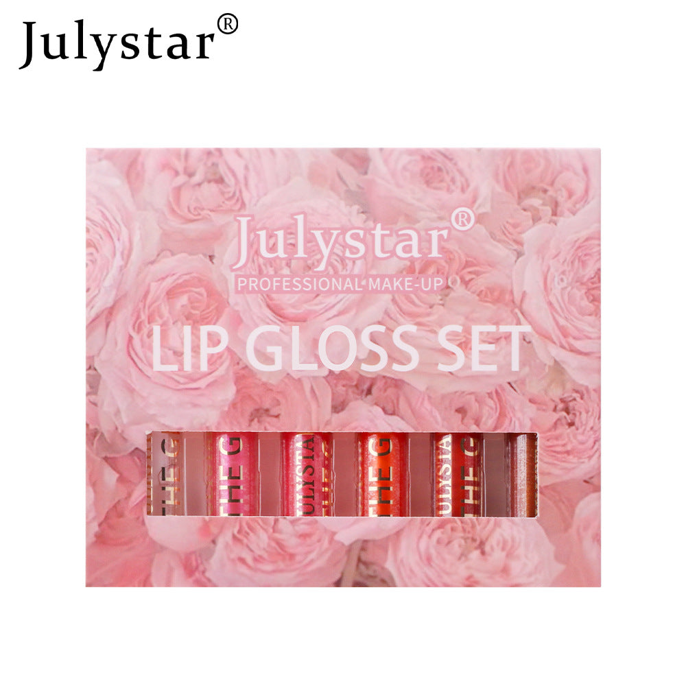 Six Pack Multi-Color Moisturizing Watery Glass Lip Gloss Pearl Watery Lip Glaze Non-Stick Mirror Lip Gloss - Korvel