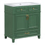 30 inch uncovered bathroom vanity with soft closed door, limited to solid wood frame bathroom storage cabinet green - Korvel