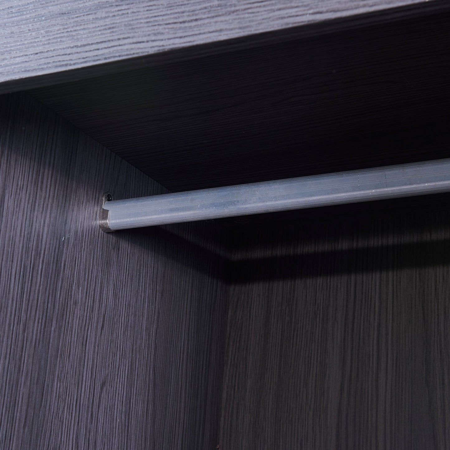 Full Size Gray Murphy Bed with Wardrobe and Drawers