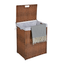 Laundry Hamper With Lid PE Rattan Powder Coating Frame Clothes Hampers with 02 Removable Bags, 100L, Brown Color - Korvel