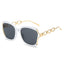 Chains Sunglasses European and American Street Photography Fashion Trend Metal Hollow Brushed Glasses UV400 - Korvel