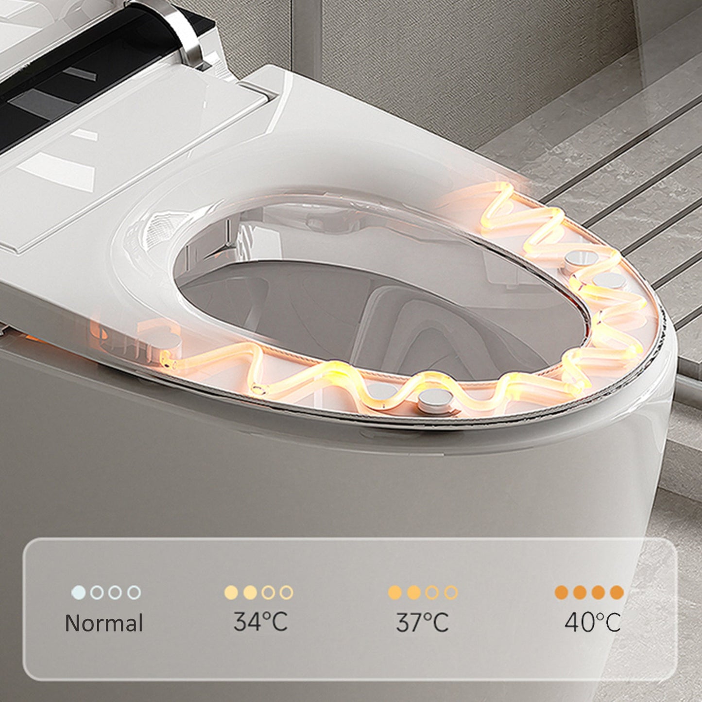 ST-GP-01 Smart Toilet with Heating, Portable Toilet with Automatic Opening and Closing, 1.28GPF Water Tank Free Toilet, White - Korvel