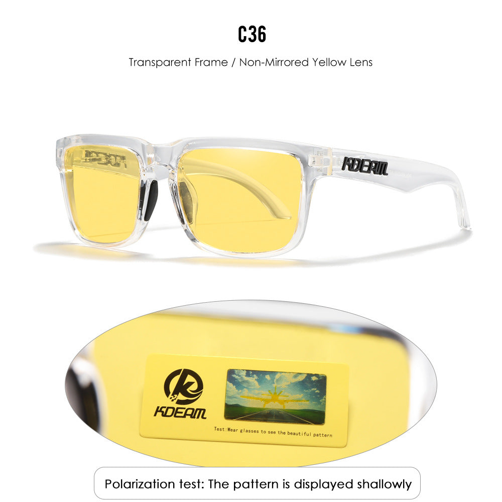 Classic polarized sunglasses for men and women ultra light driving glasses colorful real film sunglasses - Korvel