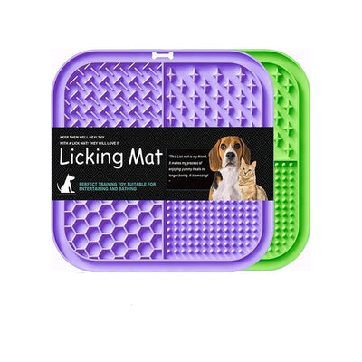 Pet Licking Mat Silicone Pet Food Suction Cup Licking Mat Slow Feeding Mat Anti-choking Slow Food Basin - Korvel