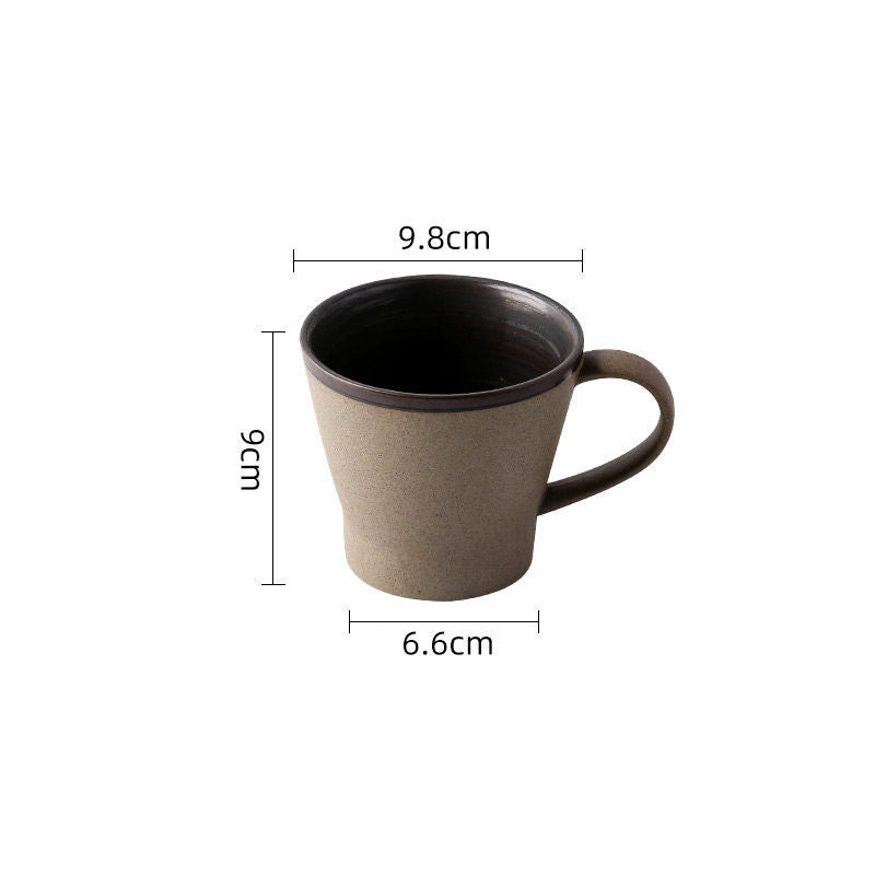 Juego de Taza de Café y Plato de Cerámica Artesanal Gruesa
