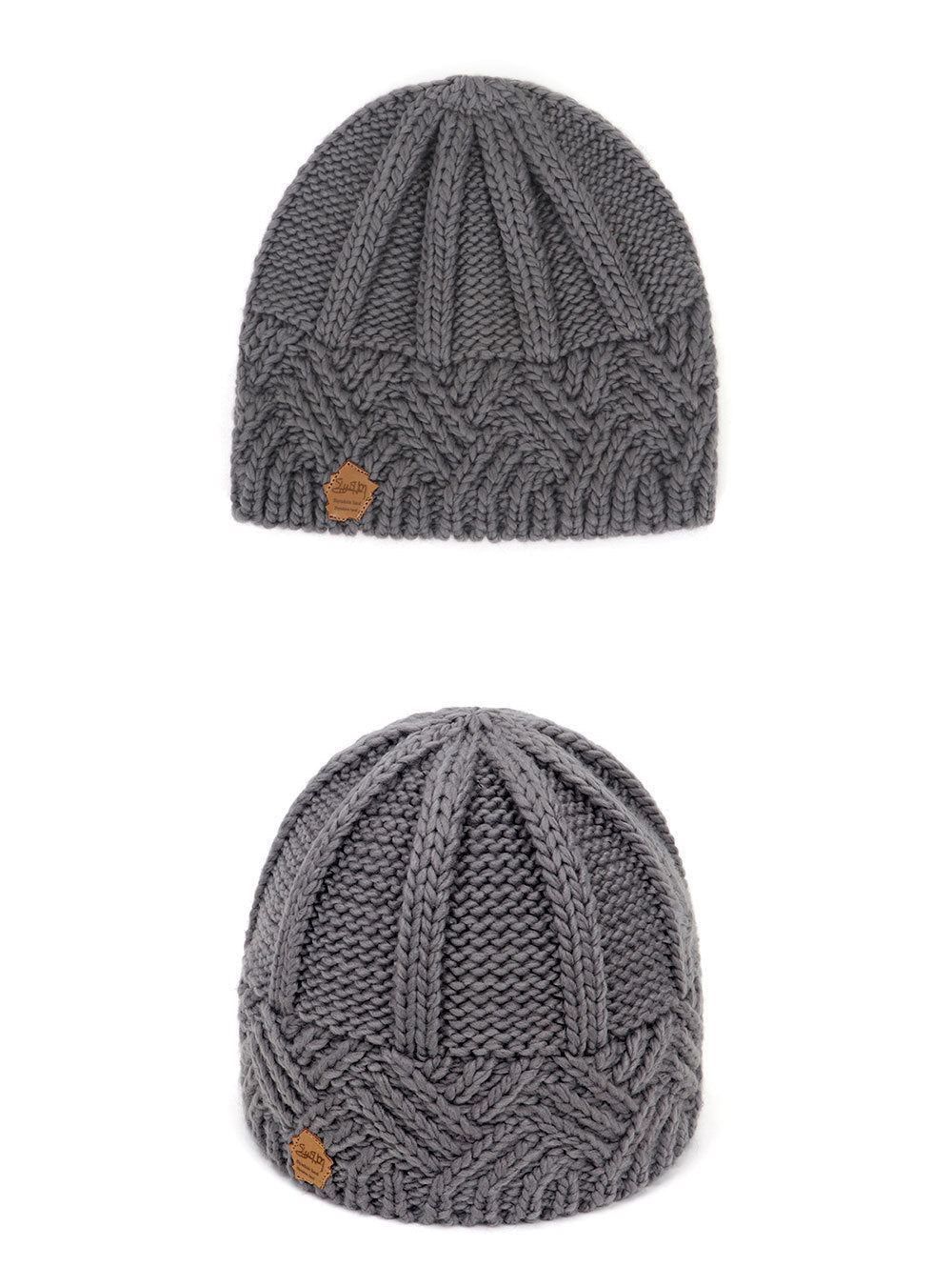 European and American retro style diamond grid coarse needle knitted hat for men and women, fashionable autumn and winter knitted hat - Korvel