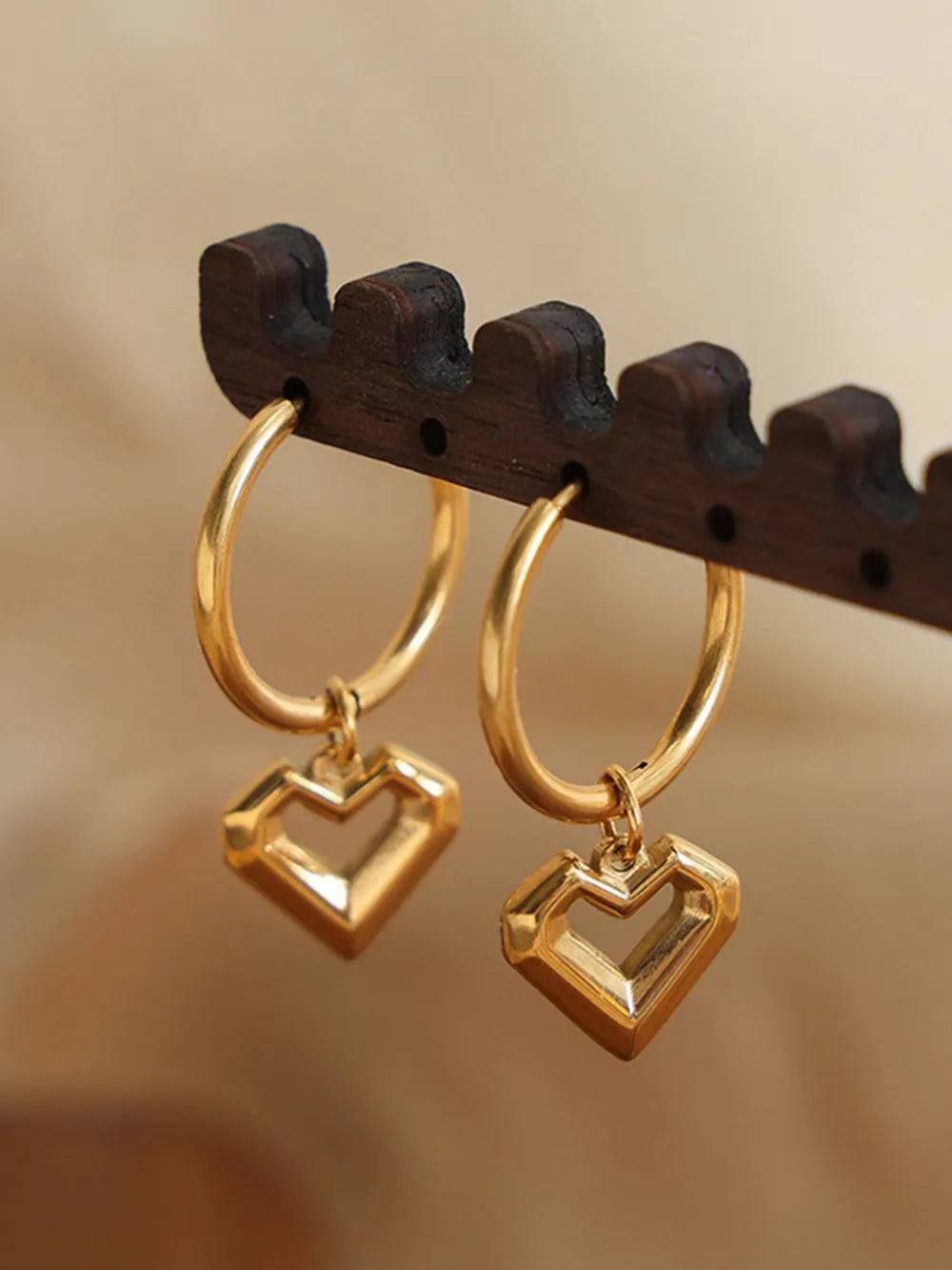 Heart Shape Lapis Lazuli Dangle Earrings - Korvel