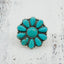 Artificial Turquoise Alloy Flower Ring - Korvel