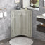 Oak Triangle Bathroom Storage Cabinet with Adjustable Shelves, Freestanding Floor Cabinet for Home Kitchen - Korvel
