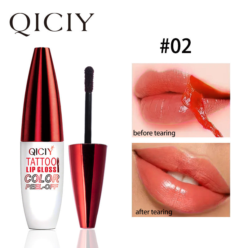 4-color tear off lip gloss is easy to color, moisturizes and lasts for a long time without sticking to the cup tear off lip gloss - Korvel