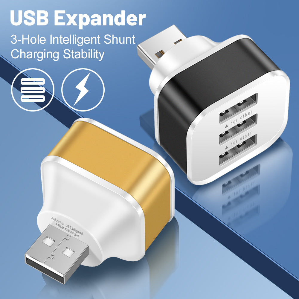 Luminous 3 USB mobile phone charging head with 1/3 expansion port, multi port USB mobile phone charger - Korvel