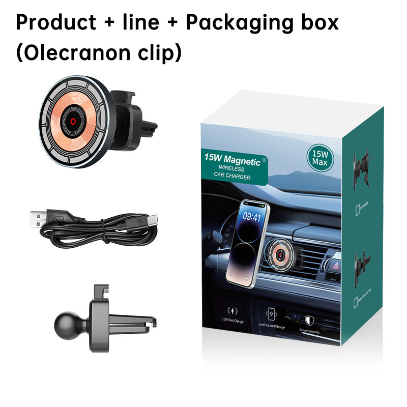 Chargeur de voiture magnétique rapide 15W avec support pour téléphone et support magnétique
