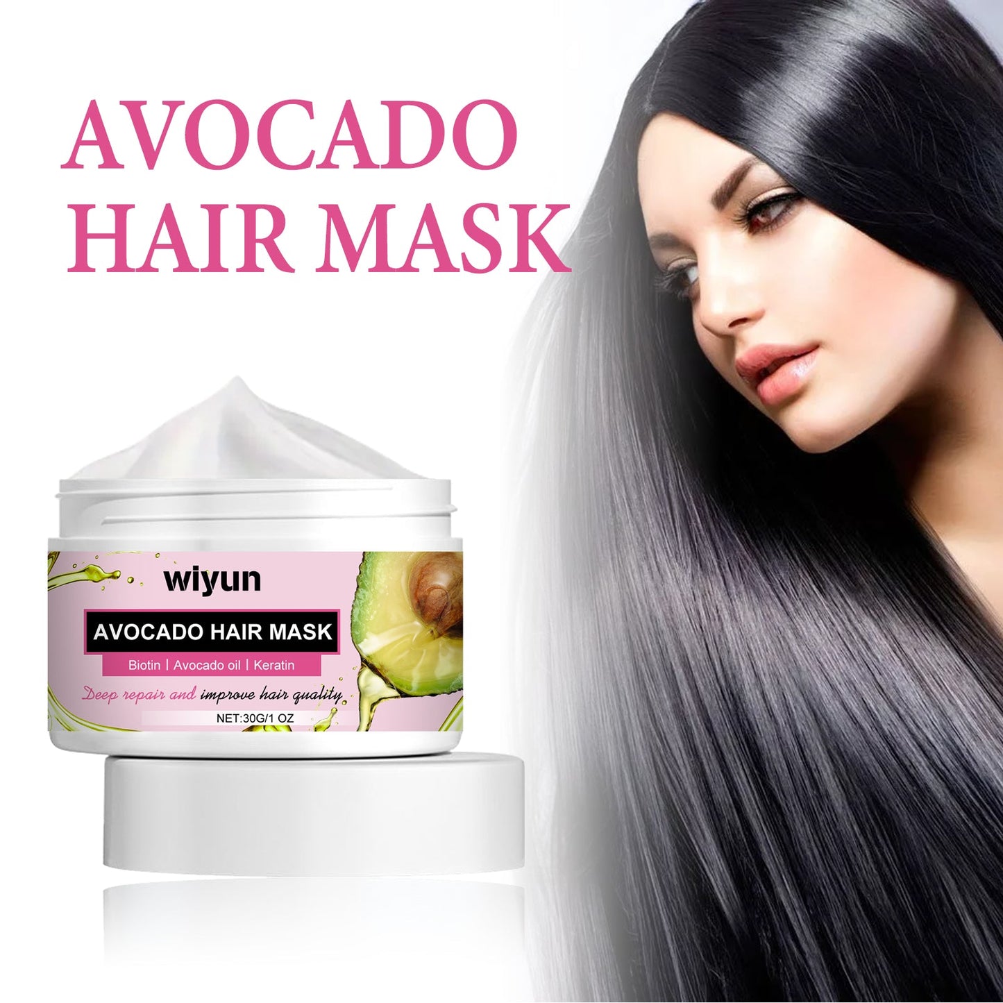Avocado Hair Mask, Moist Smooth Hair Repair Damaged Hair Tail Hair Dry Short-Tempered Membrane - Korvel