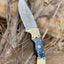 Premium 9" Damascus Steel Hunting Knife with Pakkawood Handle & Leather Sheath - Korvel
