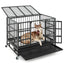 Cage pour chien en métal pliable et robuste de 38 pouces avec roulettes verrouillables