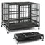 Cage pour chien en métal pliable et robuste de 38 pouces avec roulettes verrouillables