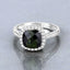Bague de fiançailles en or blanc 14K avec tourmaline verte de 2,64 carats et diamants