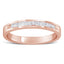 10K Rose Gold over Sterling Silver Diamond Channel-Set Band Ring - Size 6 3/4