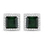 1.55 Carat Genuine Green Tourmaline and White Diamond Earrings