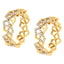 14K Yellow Gold Diamond Honeycomb Hoop Earrings - 24MM