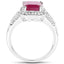 4.55 Carat Glass Filled Ruby & White Topaz Sterling Silver Ring