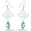 Pendientes de Topacio Azul Suizo de 12.14 Quilates en Plata Esterlina