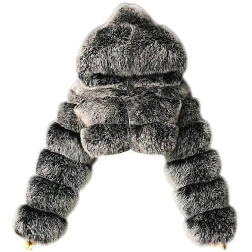 Luxe Faux Fur Cropped Coat for Women