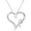 Collar con colgante en forma de corazón de plata esterlina .925
