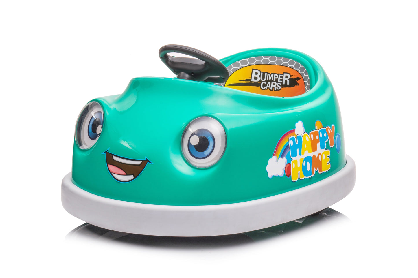 Bumper Car for Kids, 12v Dual Drive 1-6 Years Old Children's Electric Car with Pushrod Dinner Plate  Music Rocking Horse - Korvel