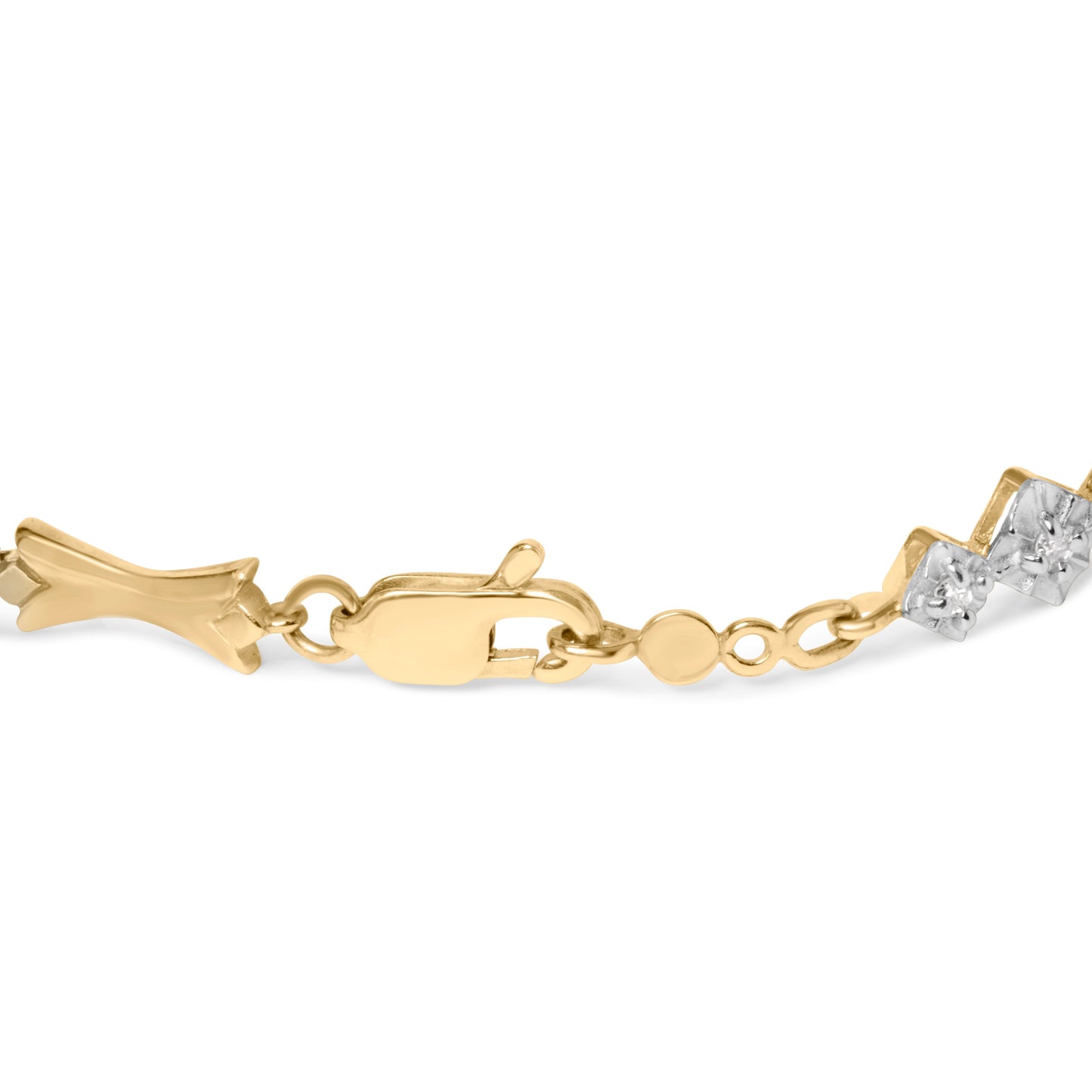 Pulsera Conjunto Milagro de Diamantes de Oro de 10k - 7.75 Pulgadas