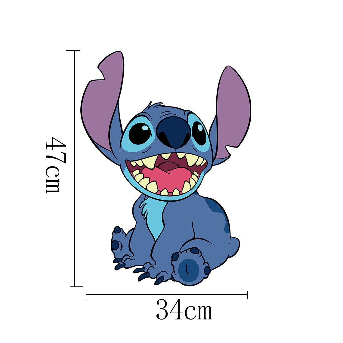 3D Broken Wall Stitch Wallpaper Children's Room Art Poster Decoration Self Adhesive Cartoon Anime Sticker Glass Door Sticker - Korvel