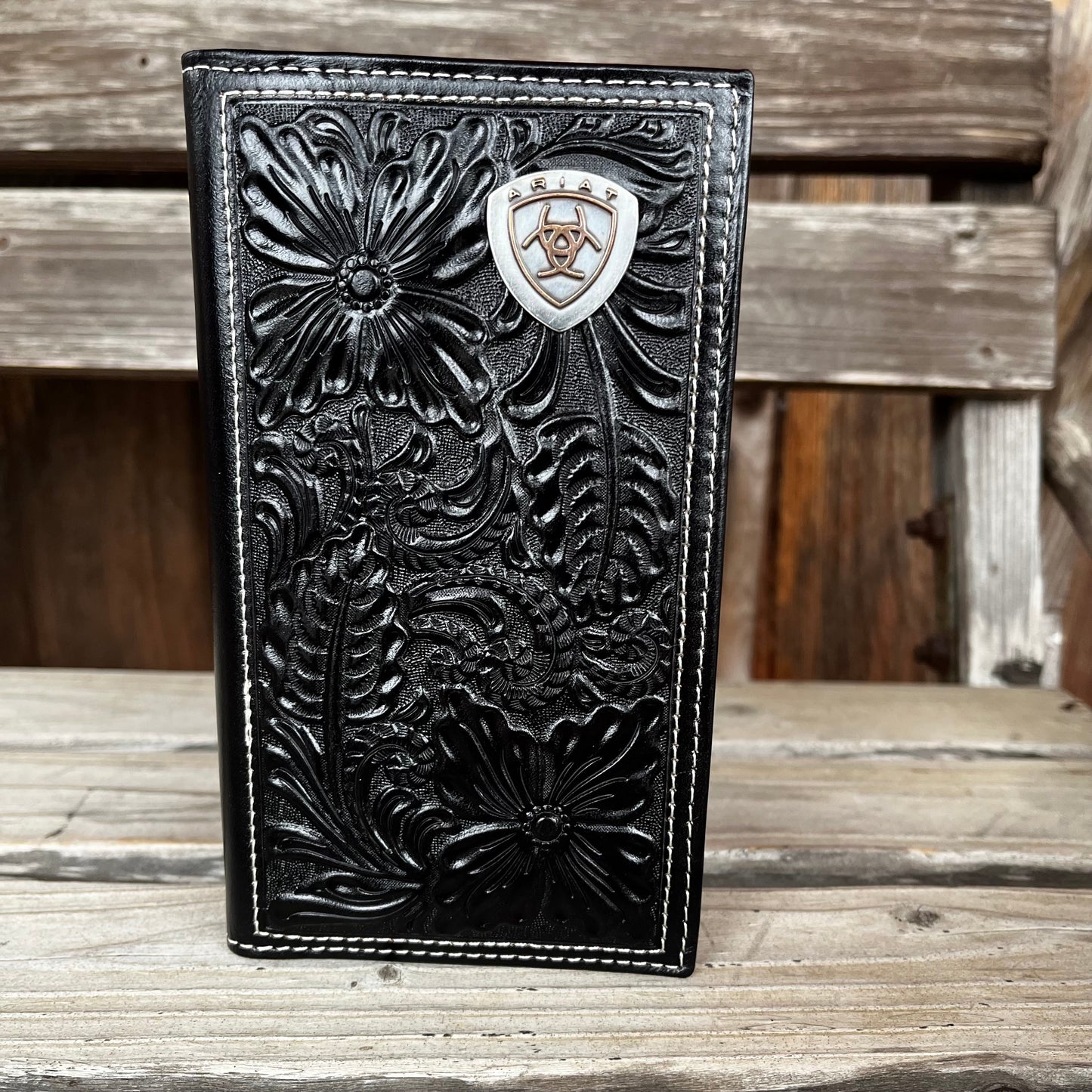Elegant Black Floral Rodeo Wallet by Ariat - Korvel