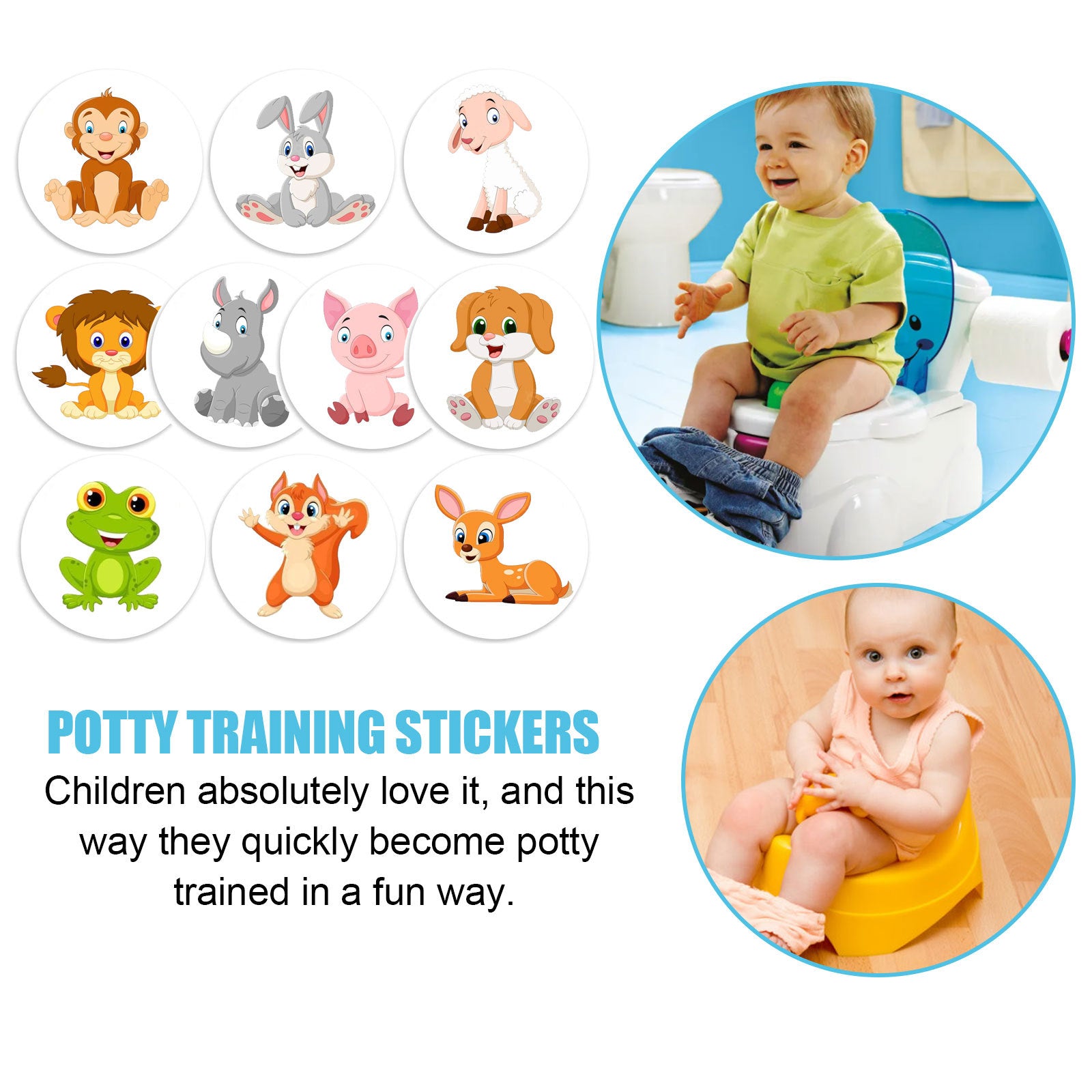 Potty Training Stickers Children's Potty Pee Training Cartoon Personality Paper Assisted Reward Stickers - Korvel