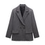 Summer Casual Relaxed-fit Double-breasted Blazer