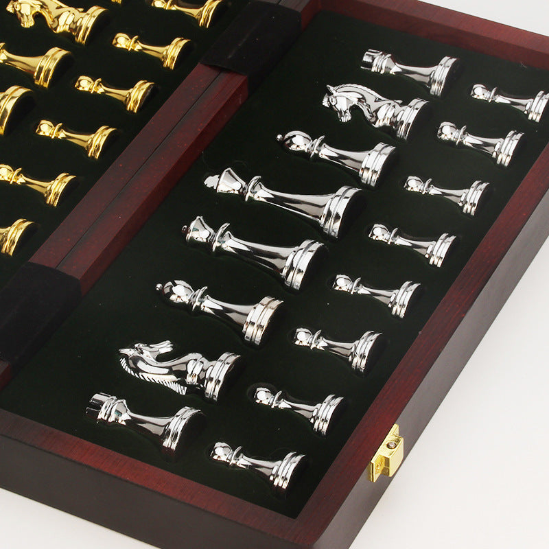 International Chess Metal Chess Folding Set High end Chess Western Chess - Korvel