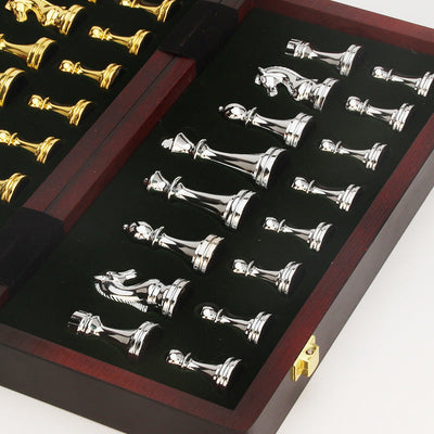 International Chess Metal Chess Folding Set High end Chess Western Chess - Korvel