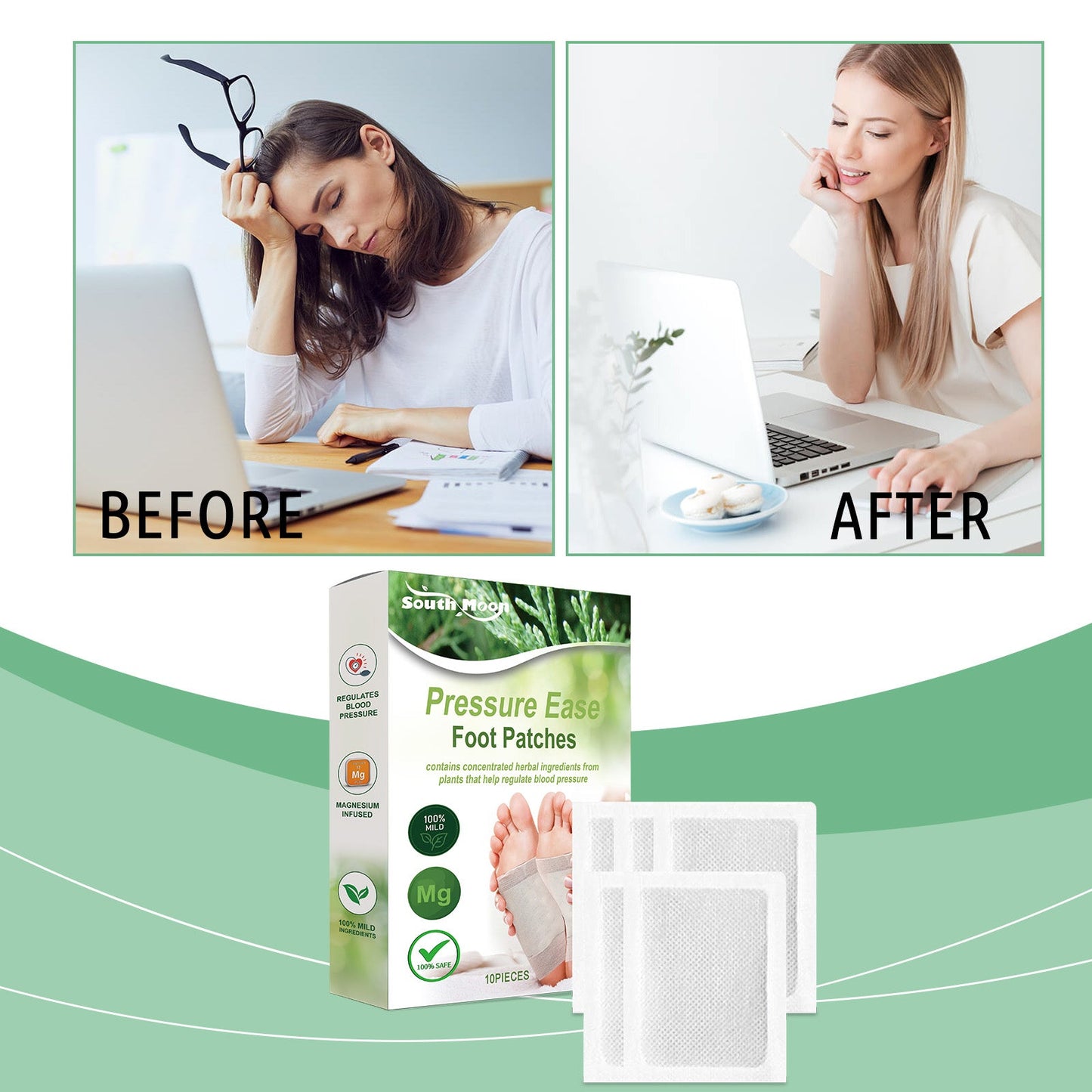 Foot Patch, Herbal Nourishing Daily Foot Body Care Gentle Soothing Treatment Patch - Korvel