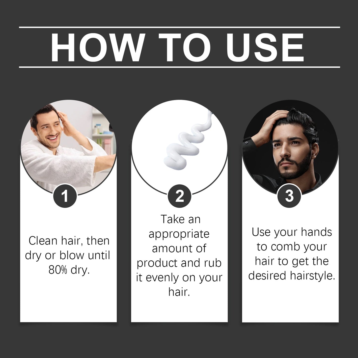 Men's Fragrance Styling Cream - Non-Greasy Hair Cream