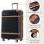 Hardshell Luggage Sets 3 Piece double spinner 8 wheels Suitcase with TSA Lock Lightweight 20''24''28'' Black + ABS - Korvel