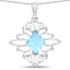 Pendentif en topaze bleue suisse véritable de 5,15 carats en argent sterling