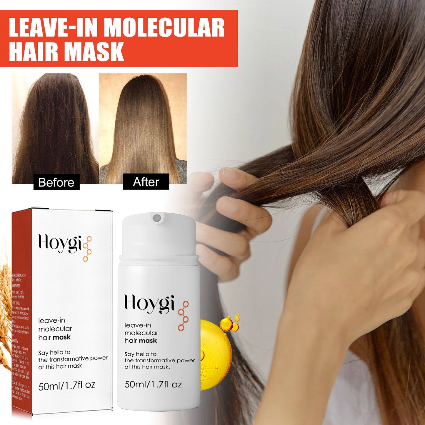 Leave-In Hair Mask, Repair The End Of Hair Damaged By Ironing And Dyeing Dry Hair, Soft And Long-Lasting Fragrance Treatment Mask - Korvel